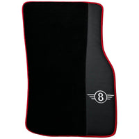 Black Floor Mats for Mini Countryman R60 (2010-2017) With Leather | Red Trim - AutoWin