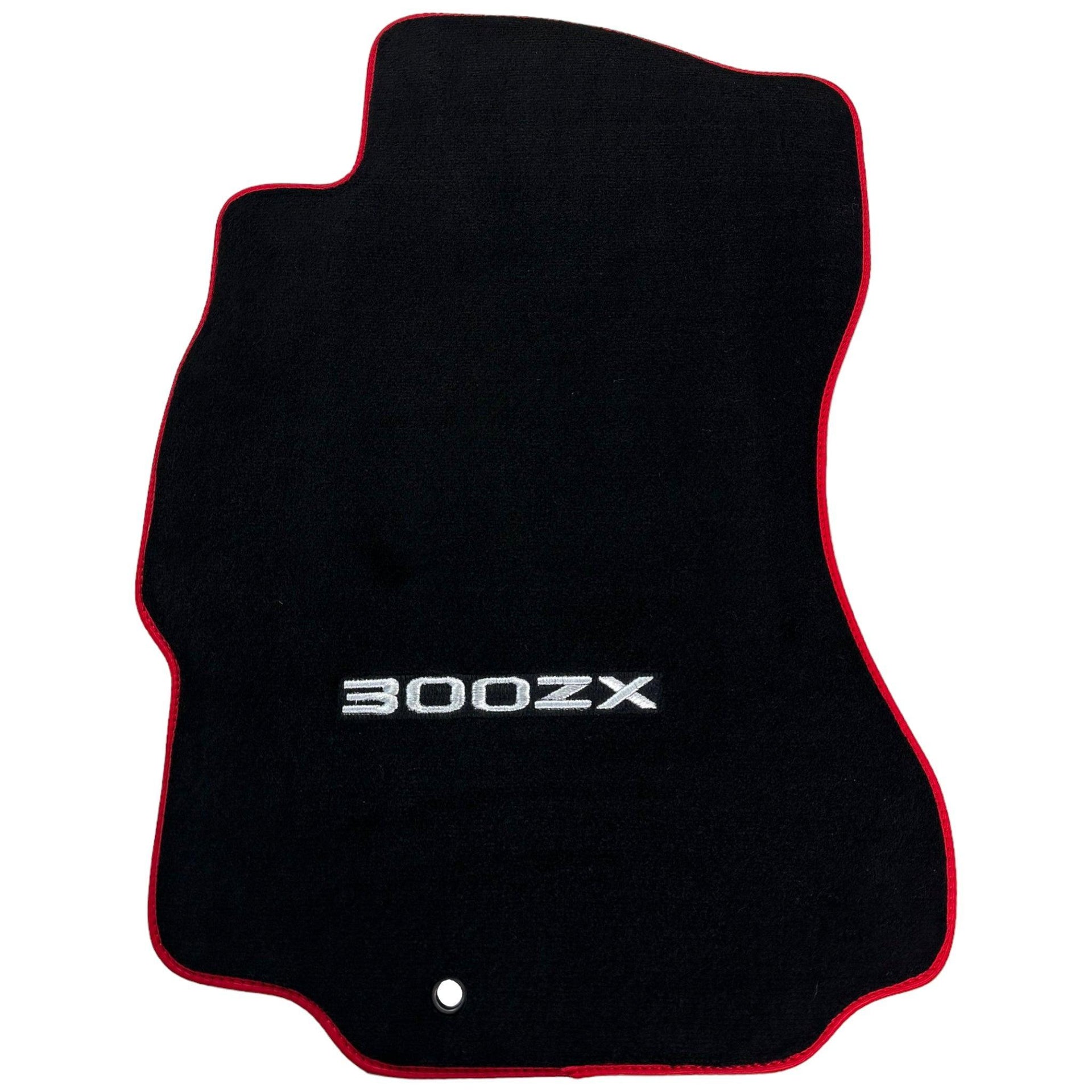 Black Floor Mats For Nissan 300ZX (1990-2000) Red Trim - AutoWin