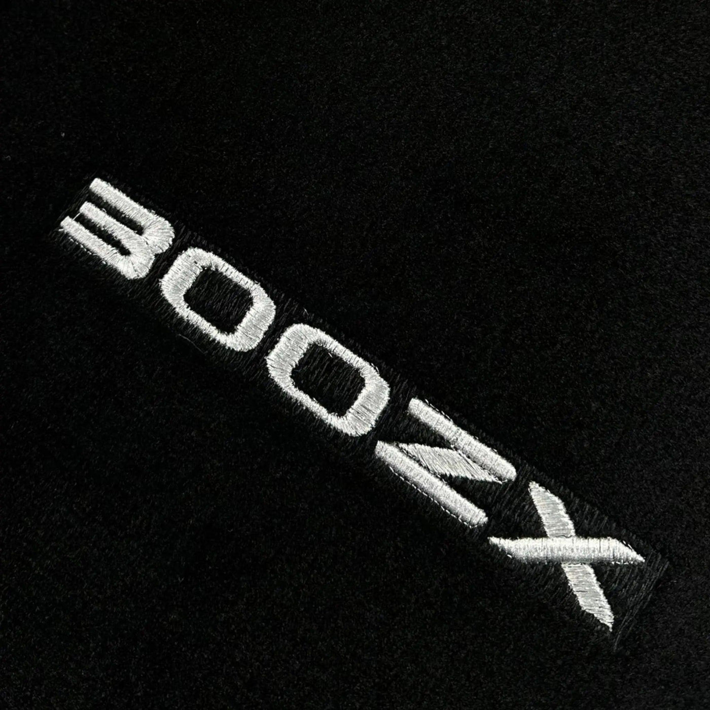 Black Floor Mats For Nissan 300ZX (1990-2000) with White Trim - AutoWin