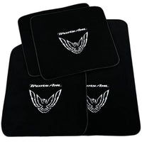 Black Floor Mats for Pontiac FireBird (1970-1981) with Trans Am Logo - AutoWin