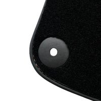 Black Floor Mats for Porsche Panamera (2009-2016) with Orange Alcantara Leather ER56 Design - AutoWin