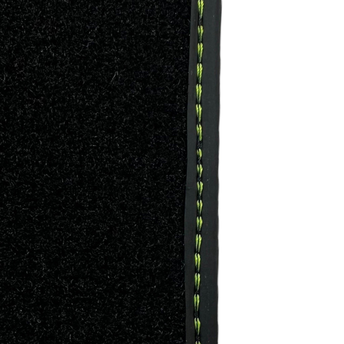 Black Floor Mats for Porsche Taycan (2019-2023) with Green Leather ER56 Design - AutoWin