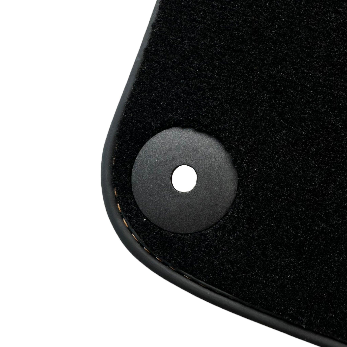 Black Floor Mats for Porsche Taycan (2019-2023) with Orange Alcantara Leather ER56 Design - AutoWin