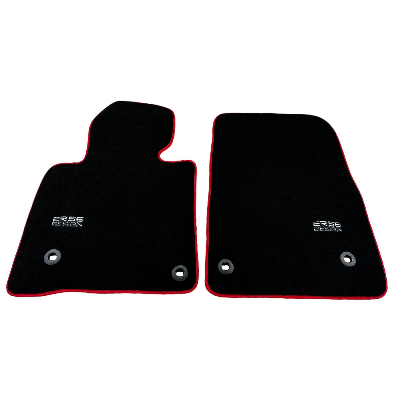 Black Floor Mats For Toyota Land Cruiser 200 (2008-2012) Red Trim | ER56 Design - AutoWin