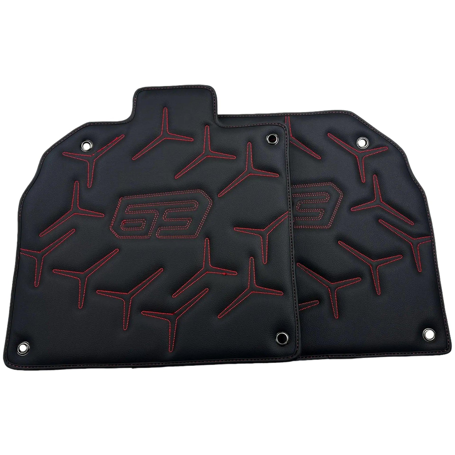 Black Leather Floor Mats for Lamborghini Aventador SVJ 63 Edition - AutoWin