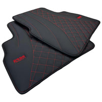 Black Leather Floor Mats for Mercedes-Benz G Class W463 2019-2022 ER56 Design - AutoWin