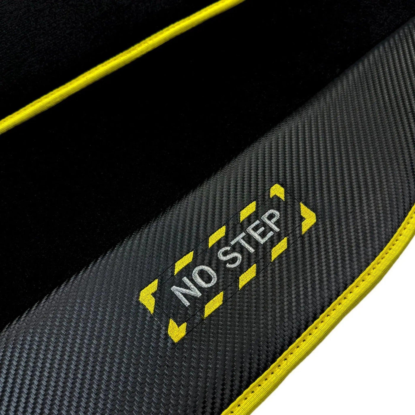 Black Mats For BMW 1 Series F21 3-door Hatchback | Fighter Jet Edition | Yellow Trim - AutoWin