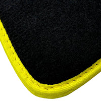 Black Mats For BMW 3 Series E36 4-door Sedan | Fighter Jet Edition | Yellow Trim - AutoWin