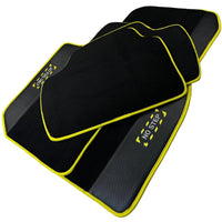 Black Mats For BMW M6 E63 Coupe | Fighter Jet Edition | Yellow Trim - AutoWin