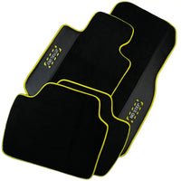 Black Mats For BMW X3 - E83 SUV | Fighter Jet Edition | Yellow Trim - AutoWin