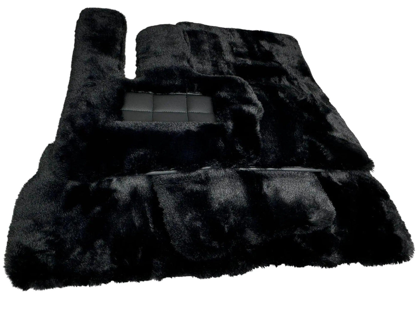 Black Sheepskin Floor Mats For Mercedes-Benz G Class W461 (1979-2008) ER56 Design - AutoWin