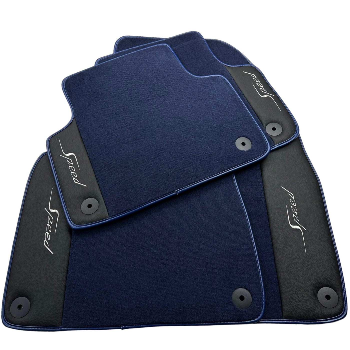 Blue Floor Mats For Bentley Bentayga (2015-2023) with Leather - AutoWin