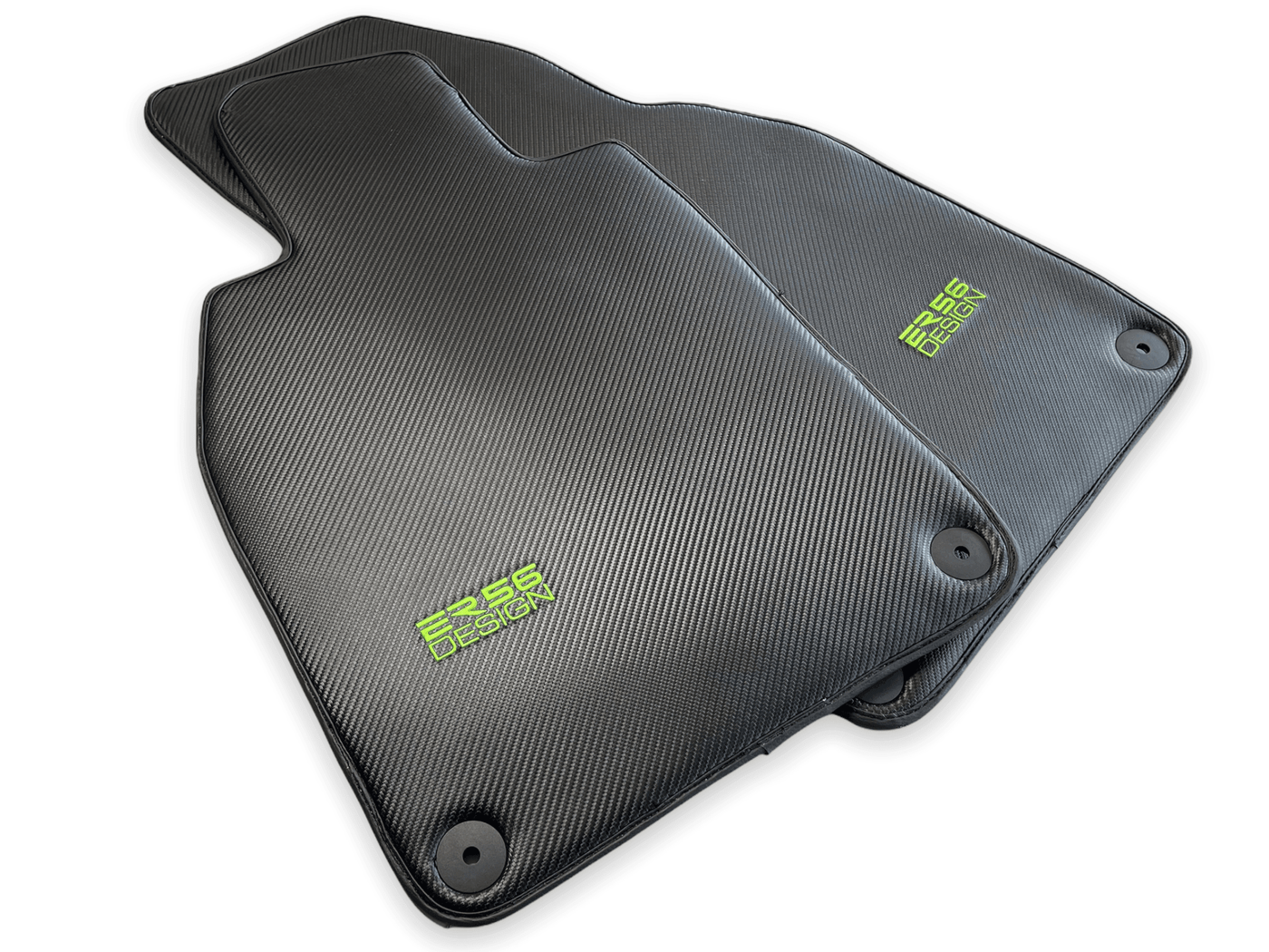 Carbon Fiber Floor Mats for Porsche Cayenne (2010-2018) Green Sewing - AutoWin