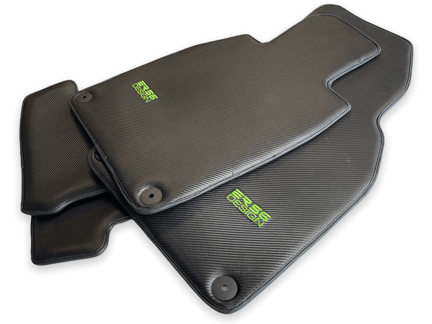 Carbon Fiber Floor Mats for Porsche Panamera (2009-2016) Green Sewing - AutoWin