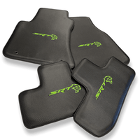 Carbon Leather Floor Mats For Dodge Challenger Srt 2011-2021 - AutoWin