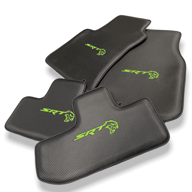 Carbon Leather Floor Mats For Dodge Challenger Srt 2011-2021 - AutoWin