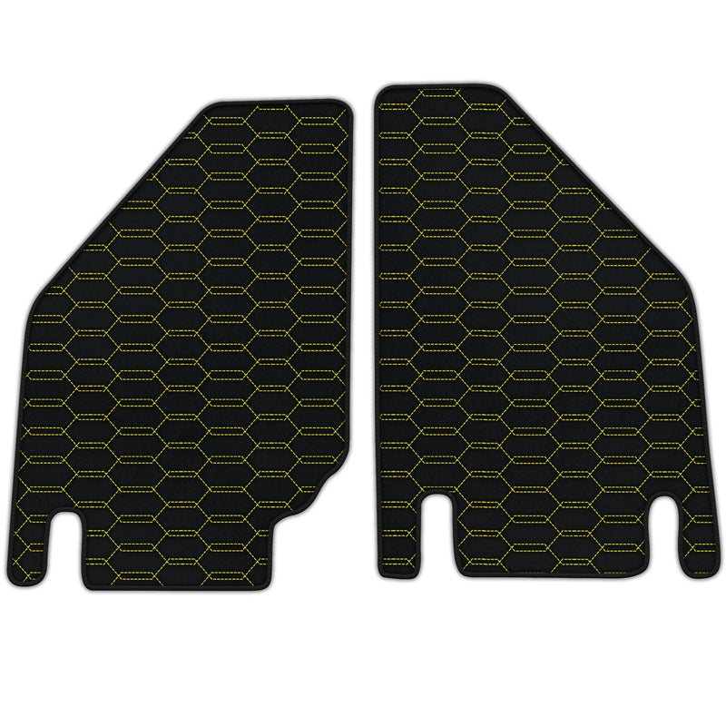 Customizable Leather Floor Mats with Interlaced Hex Pattern for Lamborghini Countach (1974–1990)