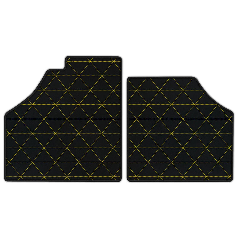 Tapis de sol en cuir personnalisables avec motif triangle pour Ferrari Enzo (2002-2004)