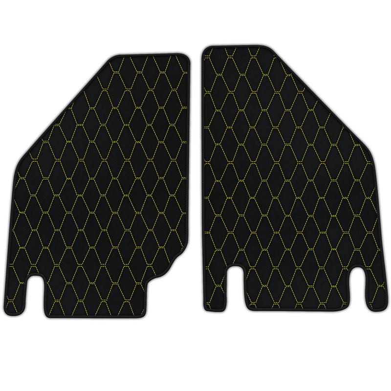 Alfombrillas de cuero personalizables con patrón hexagonal vertical para Lamborghini Countach (1974–1990)