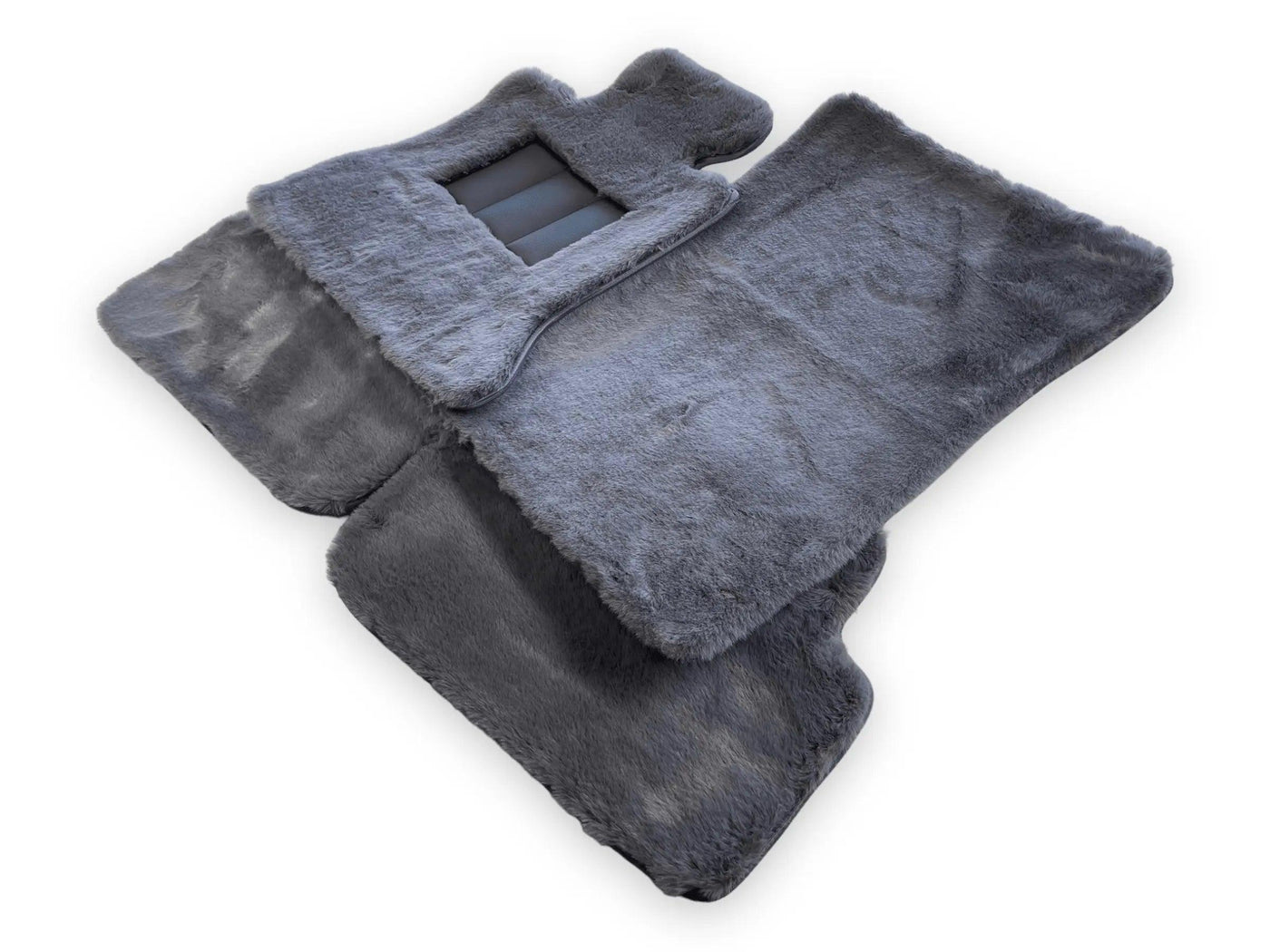 Dark Gray Sheepskin Floor Mats For Bentley Bentayga Design Brand - AutoWin