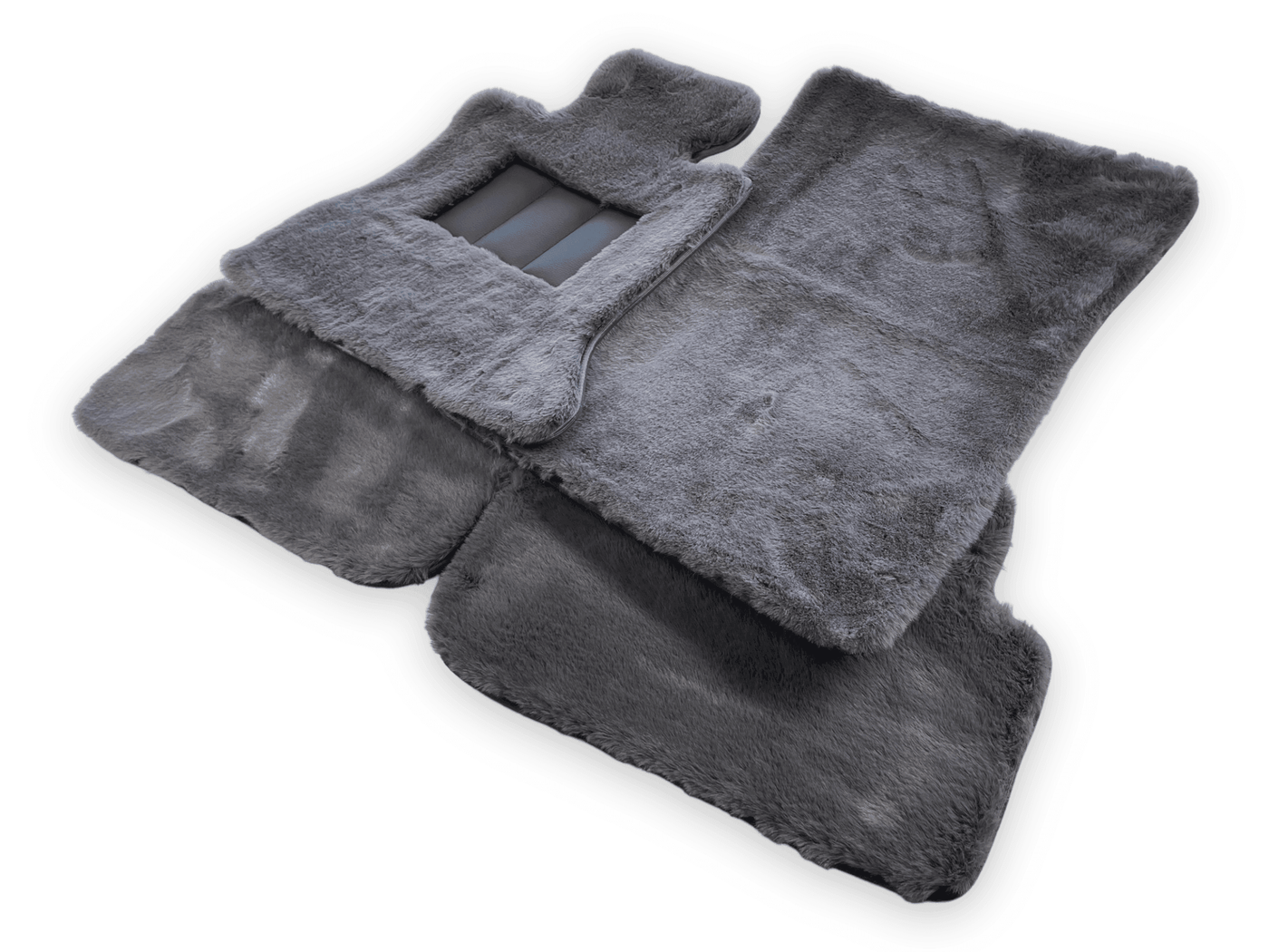 Dark Gray Sheepskin Floor Mats For Rolls Royce Spectre (2023-2024) Er56 Design Brand - AutoWin