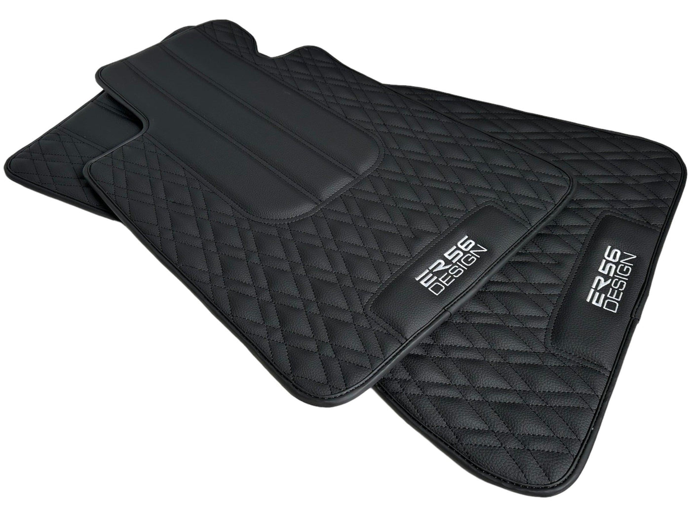 Floor Mats For BMW X5M F85 SUV Black Leather | ER56 Design - AutoWin