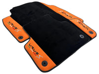 Floor Mats Set with Trunk Mat For Lamborghini Urus S With Orange Alcantara Leather - AutoWin