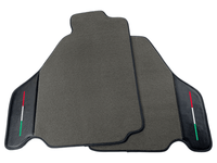 Gray Floor Mats For Ferrari F430 2004-2009 With Carbon Fiber Leather - AutoWin