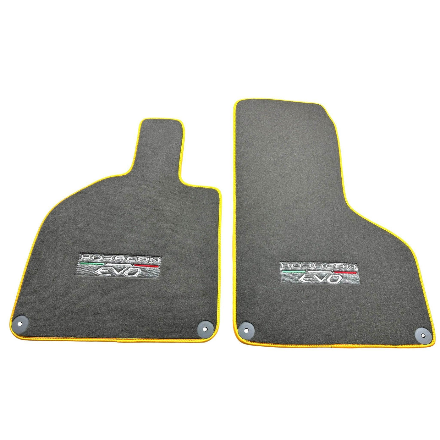 Gray Floor Mats for Lamborghini Huracan EVO (2014-2023) with Yellow Trim - AutoWin