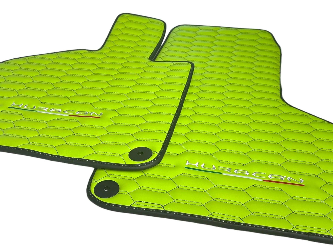 Green Leather Floor Mats for Lamborghini Huracan - AutoWin