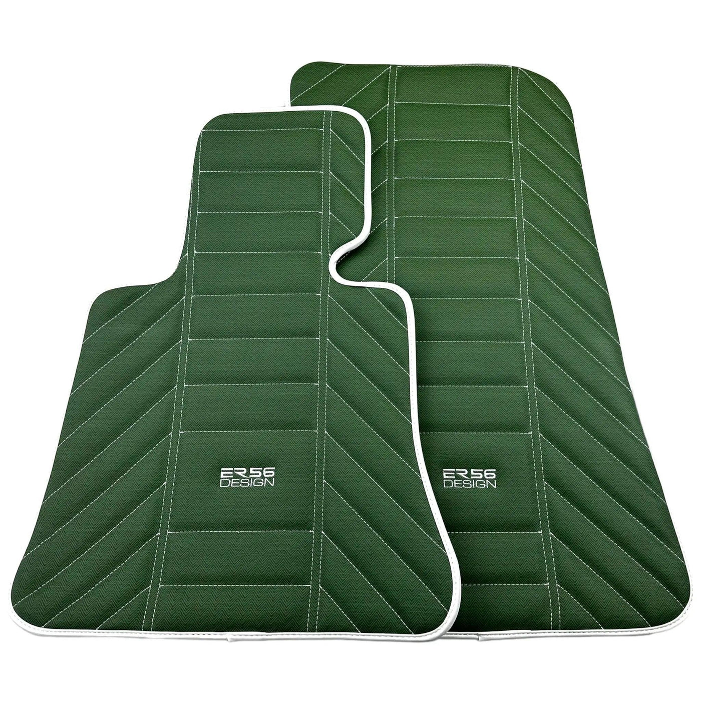 Green Leather Floor Mats For Rolls-Royce Cullinan Rr31 2018-2023 ER56 Design - AutoWin