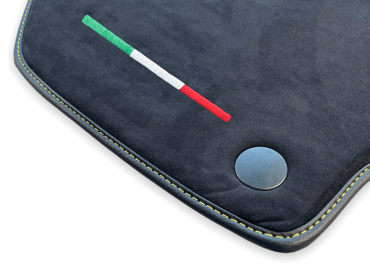 Alcantara Floor Mats For Ferrari 488 GTB 2016-2022 Yellow Logo - AutoWin