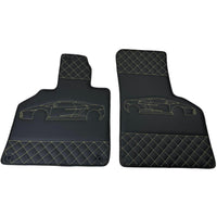 Leather Black Floor Mats for Lamborghini Gallardo Yellow Sewing | ER56 Design - AutoWin