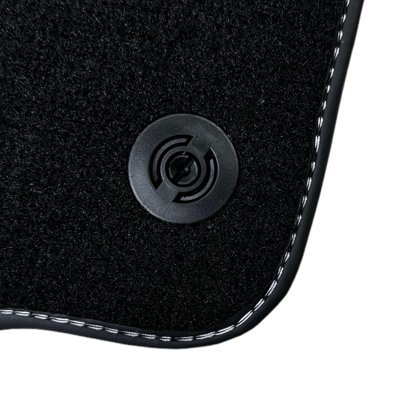 Leather Floor Mats for Ferrari 458 Italia (2009-2015) with White Sewing ER56 Design - AutoWin