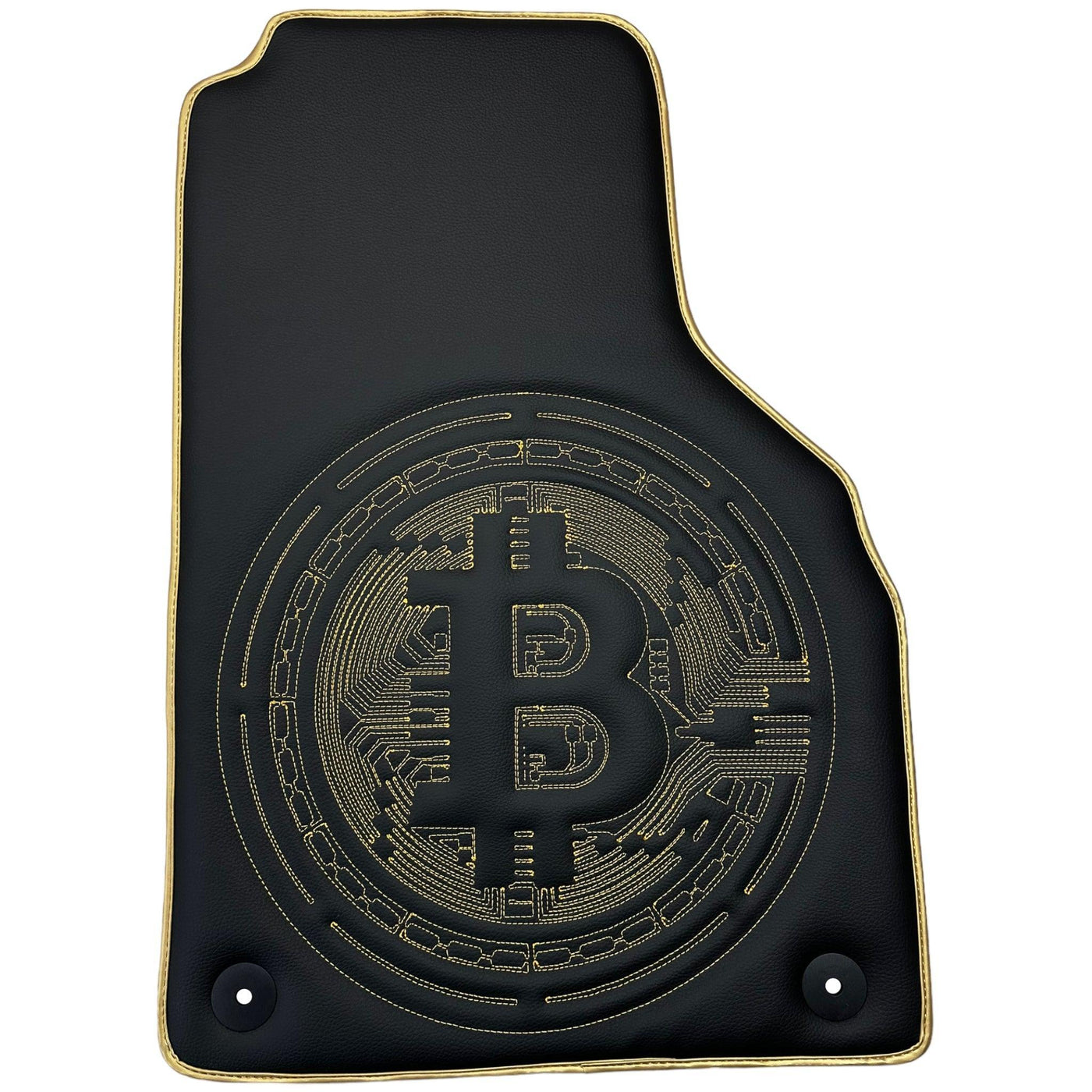 Leather Floor Mats for Lamborghini Aventador with Bitcoin Sewing - AutoWin
