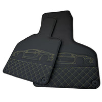 Leather Floor Mats for Lamborghini Huracan Yellow Sewing | ER56 Design - AutoWin