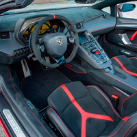 Alfombrillas personalizables negras para Lamborghini Aventador SV | Edición Naranja