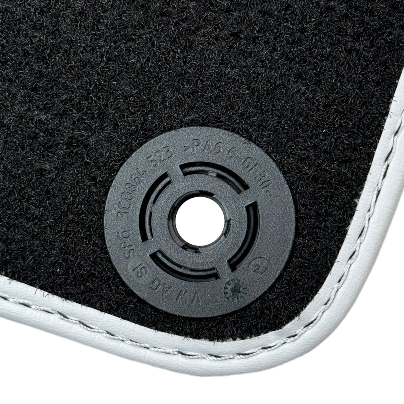 Orange Leather Floor Mats for Lamborghini Huracan with White Trim - AutoWin