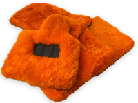 Orange Sheepskin Floor Mats For Bentley Flying Spur (2005-2013) Er56 Design Brand - AutoWin