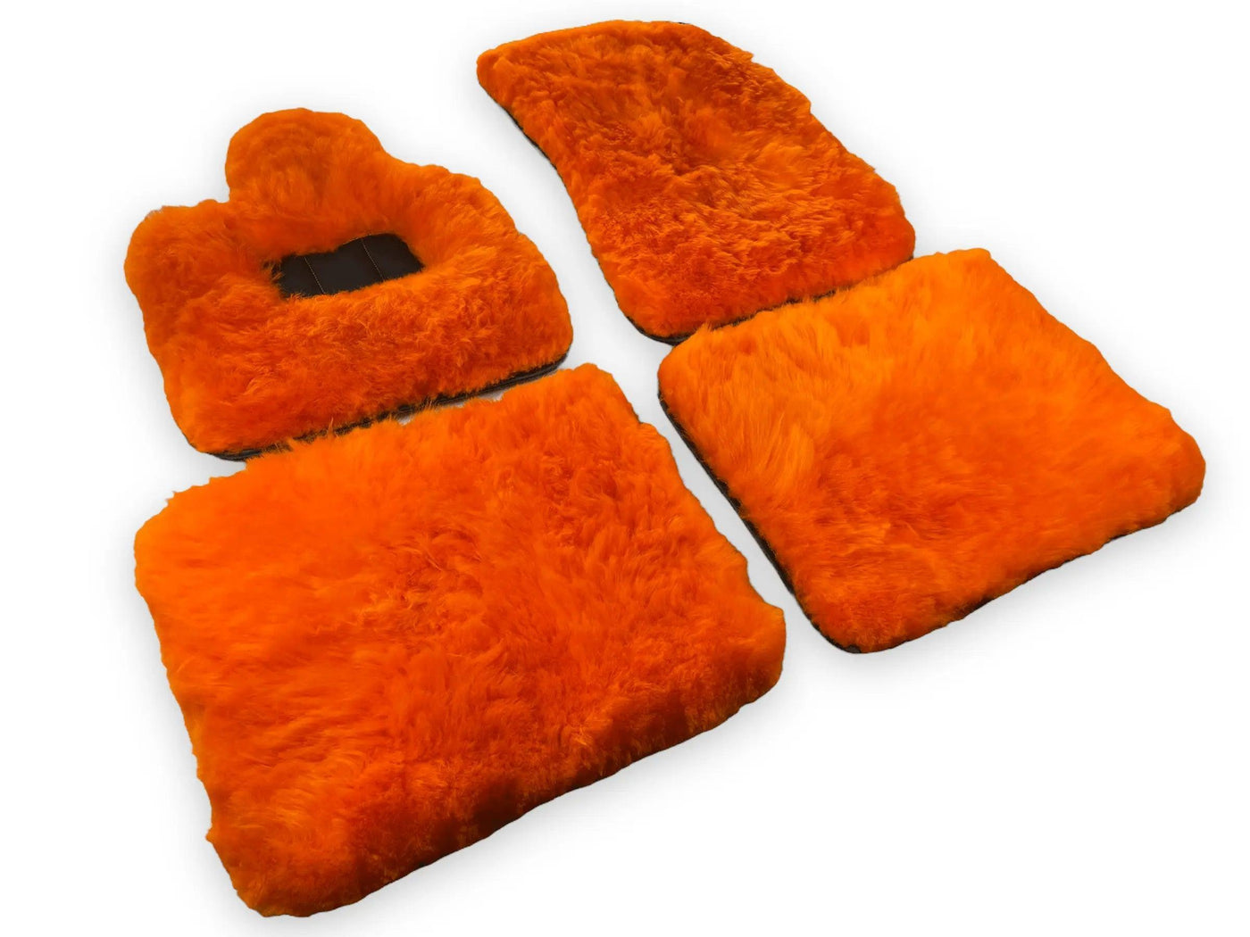 Orange Sheepskin Floor Mats For Bentley Flying Spur (2005-2013) Er56 Design Brand - AutoWin