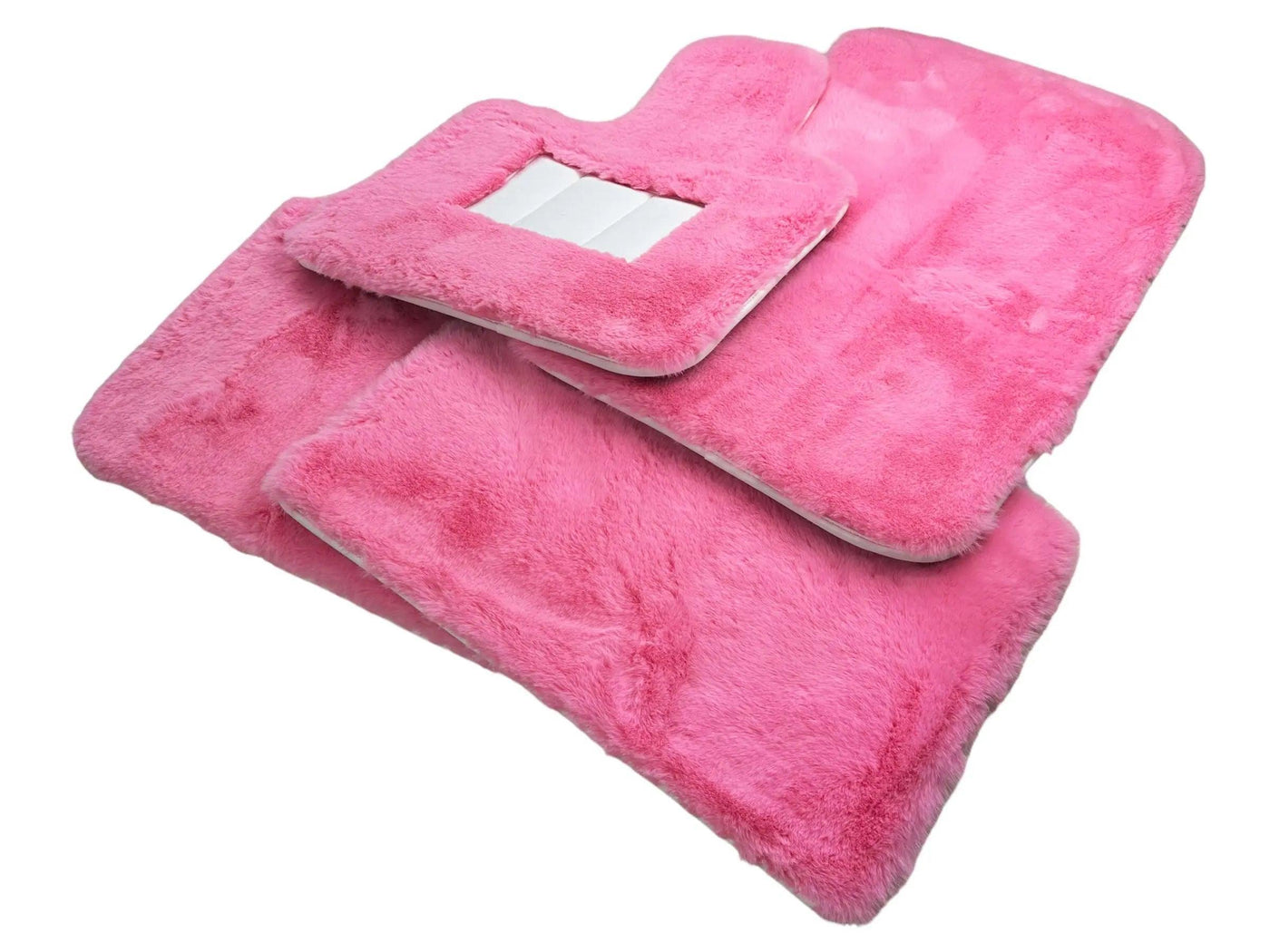 Pink Sheepskin Floor Mats For Rolls Royce Dawn Rr6 2016-2023 Er56 Design Brand - AutoWin