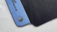 Alfombrillas negras para coche para Ferrari 488 Spider 2015-2022 con piel Alcantara azul