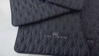 Black Leather Floor Mats for Rolls Royce Cullinan (2018-2025) with White Stitching