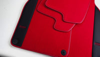 Red Floor Mats for Porsche Cayenne (2018-2023) with Leather