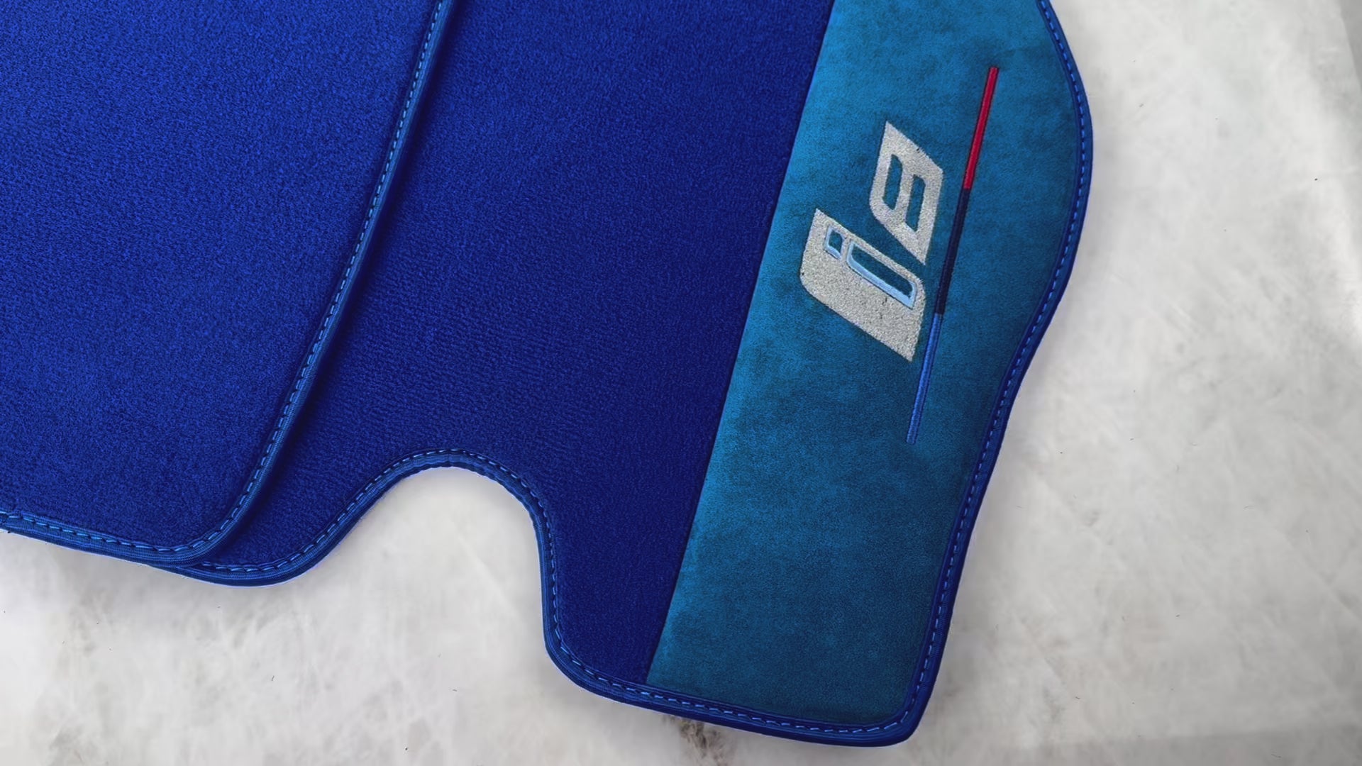 Blue Floor Mats for BMW i8 Series L12 L15 with M Package - AutoWin.EU