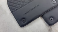 Black Leather Floor Mats for Lamborghini Aventador | Black Stitching