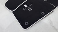 Black Floor Mats with White Trim for Ford Mustang V FL (2011-2014) With Pony