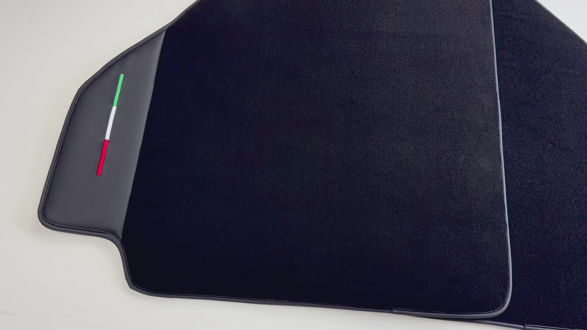 Black Floor Mats for Ferrari 348 TS (1989-1995) with Leather | Italian Edition - AutoWin.EU