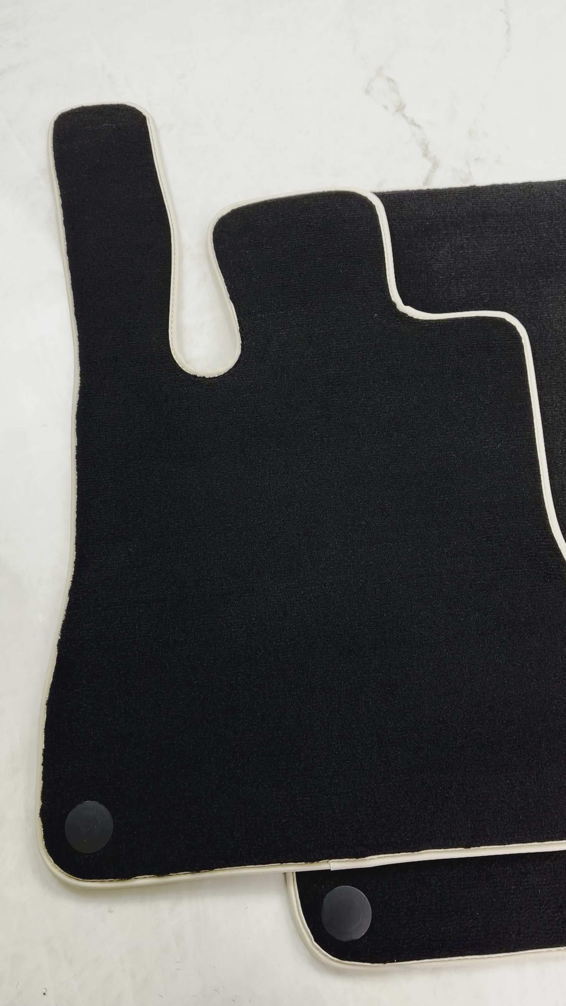 حصائر سيارات سوداء لميرسيدس-بنز SL-Class R231 (2012-2022) بحواف بيج - AutoWin