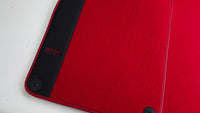 Red Floor Mats for Porsche 981 Cayman (2012-2016) with Leather